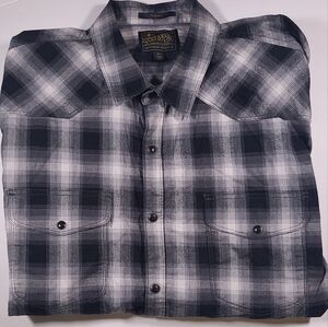 Mens Lucky Brand Black/White plaid Shirt XL